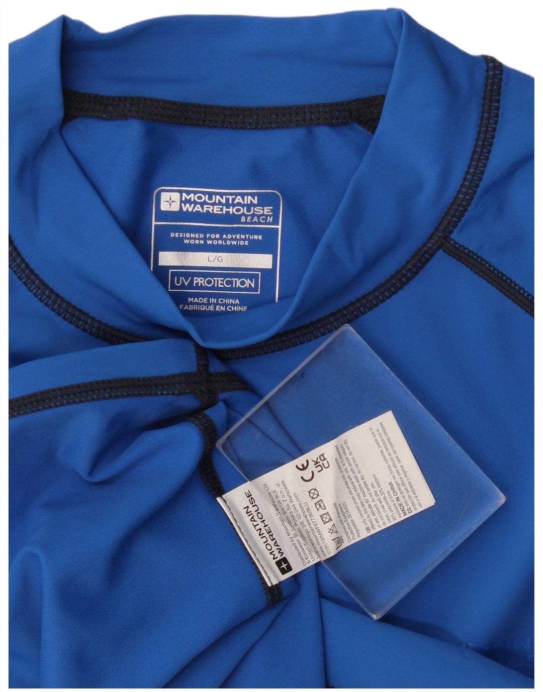 Camiseta masculina com proteção UV Mountain Warehouse em poliéster azul grande