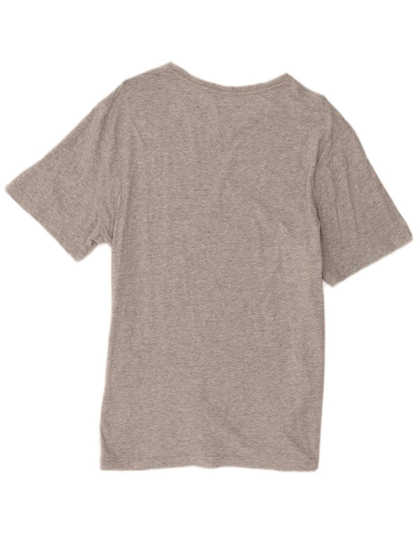 Camiseta masculina estampada Champion grande algodão manchado cinza