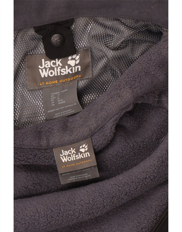 Jaqueta corta-vento feminina Jack Wolfskin com capuz Reino Unido 10/12 médio preto