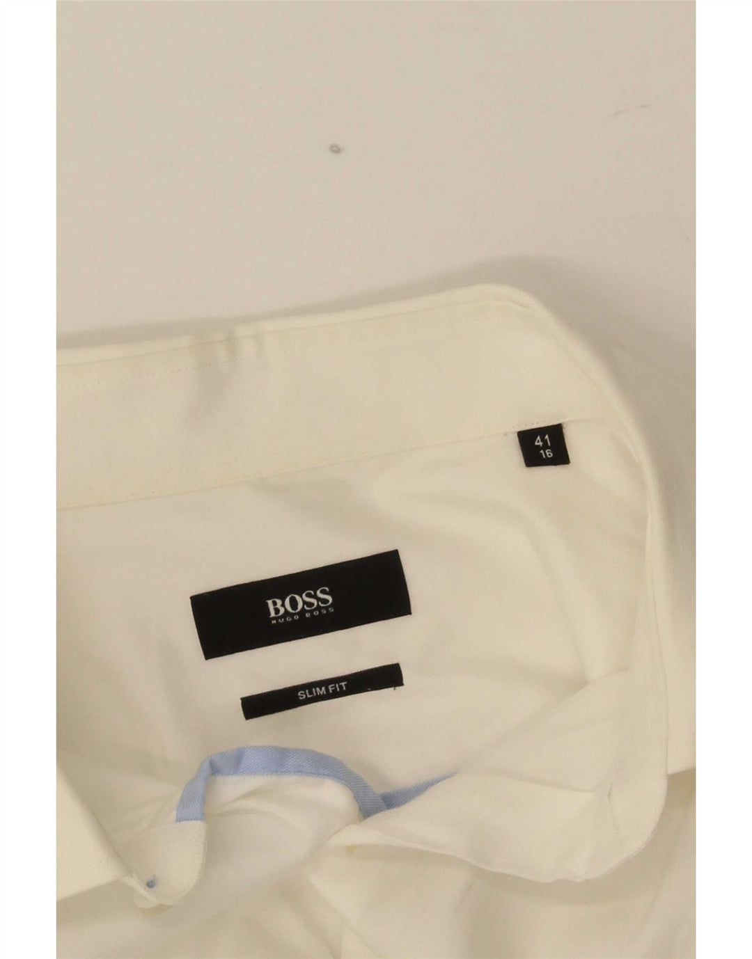 Hugo Boss Mens Slim Fit Camisa Tamanho 16 Grande Branco