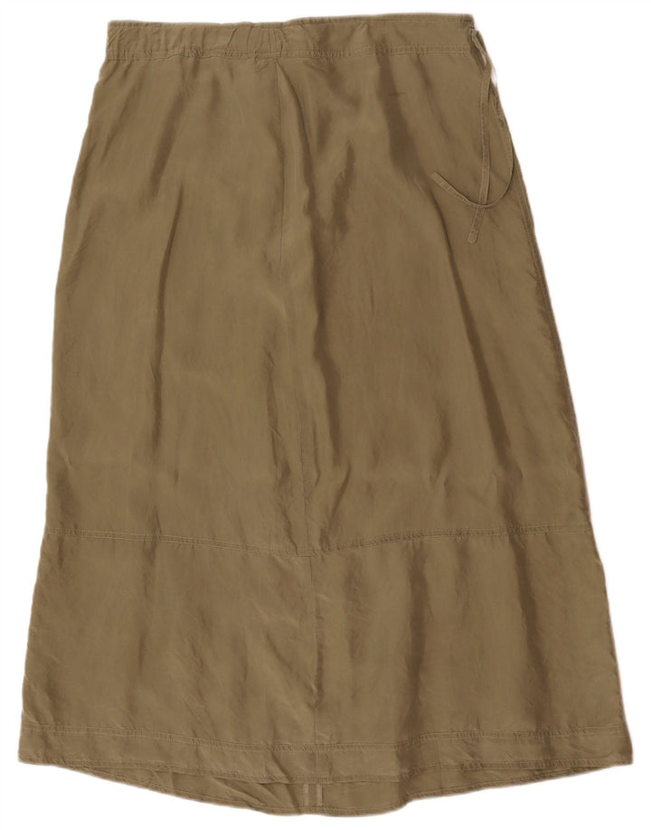 Saia midi feminina vintage W34 grande cáqui