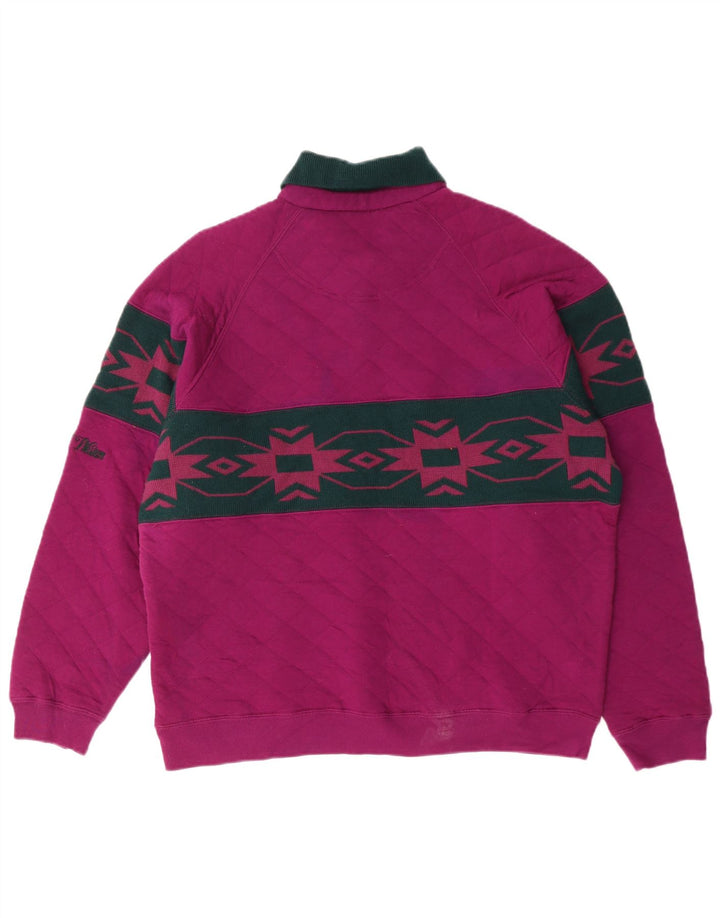 Moletom masculino com gola polo NORTH WESTERN médio roxo Fair Isle