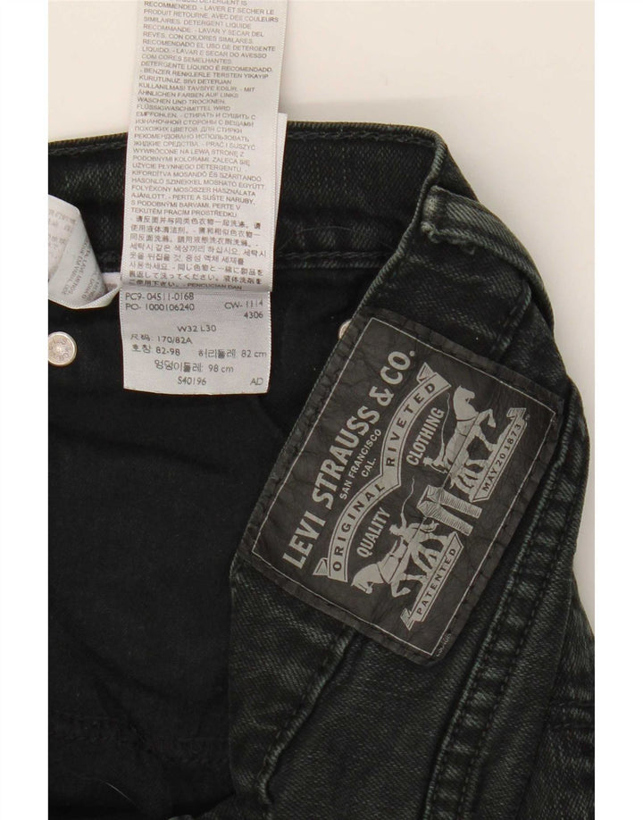 Jeans retos femininos Levi's W32 L30 algodão preto