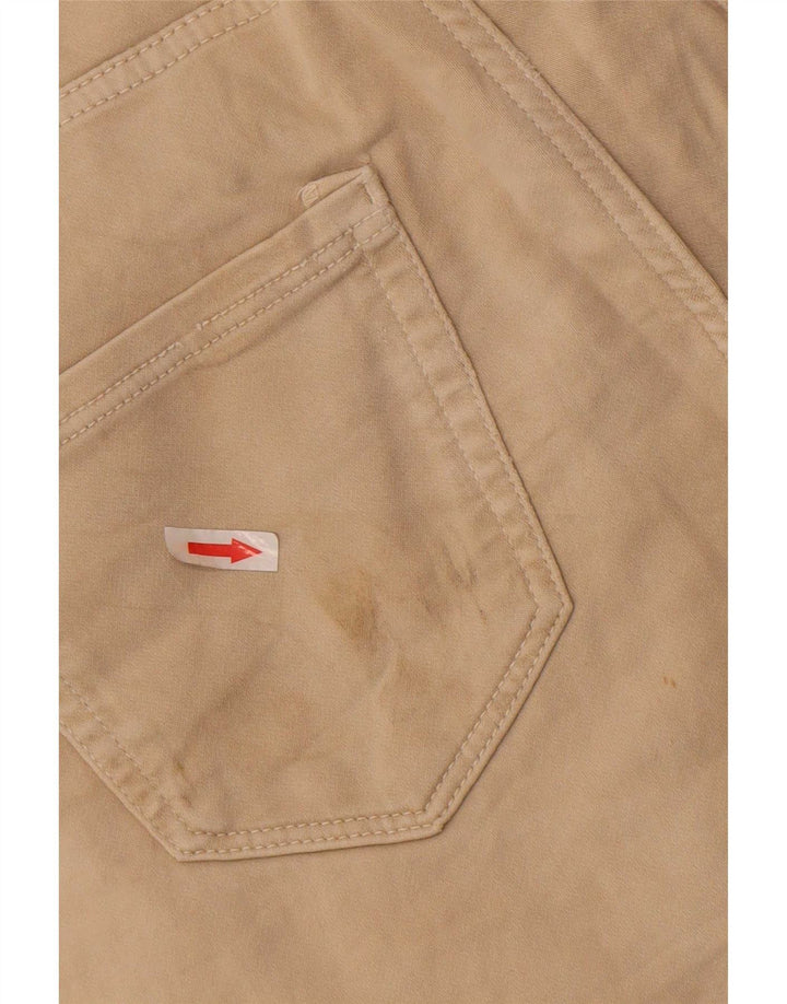 Zara Mens Cargo Sport Shorts Médio Bege Algodão
