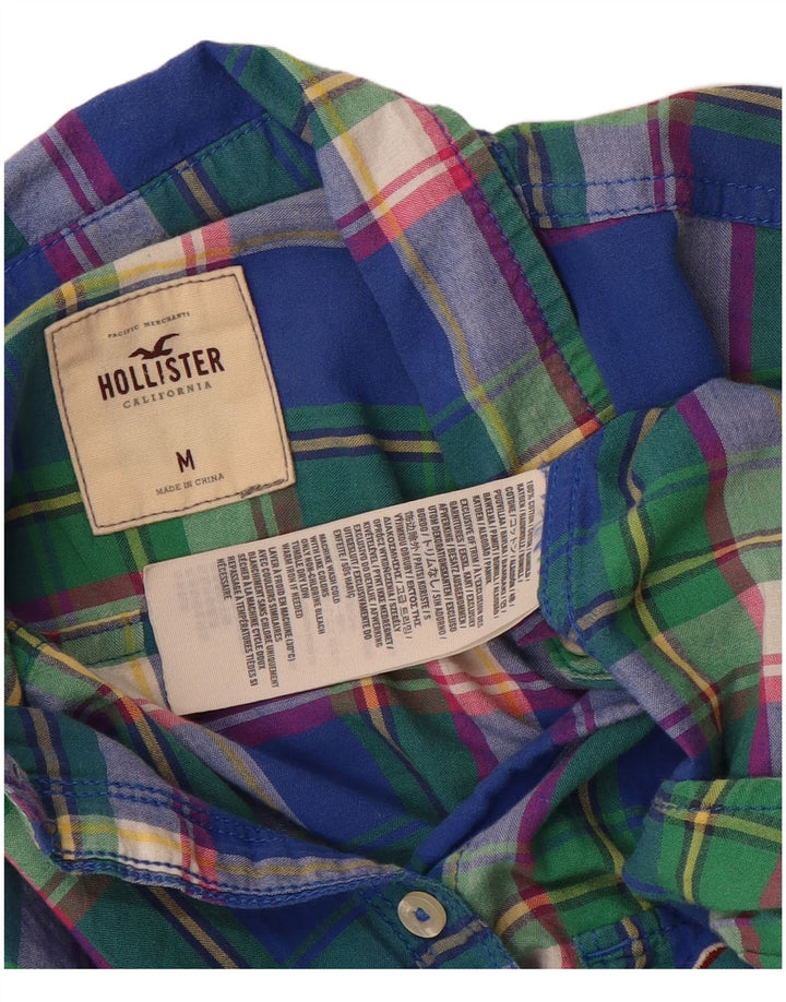 Camisa feminina Hollister UK 12 algodão xadrez médio multicolorido