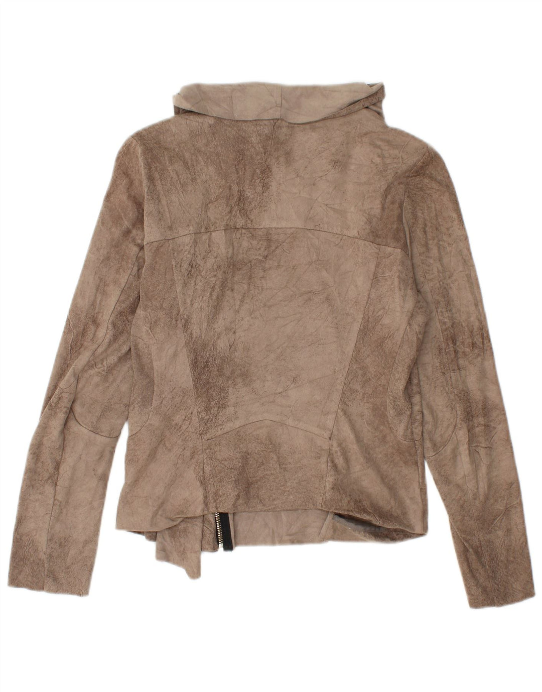 Jaqueta bomber feminina ZARA Reino Unido 14 grande poliéster tie-dye marrom