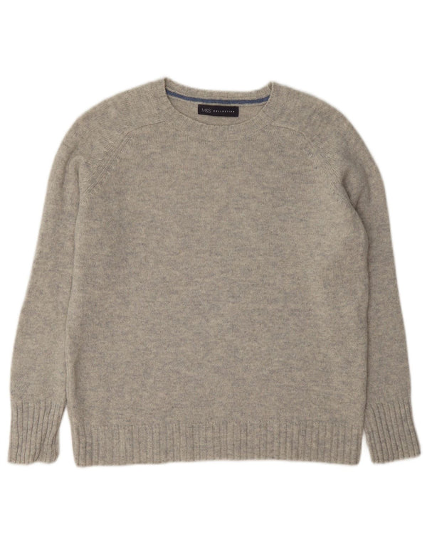Suéter feminino Marks & Spencer com gola canoa Reino Unido 12 médio azul manchado
