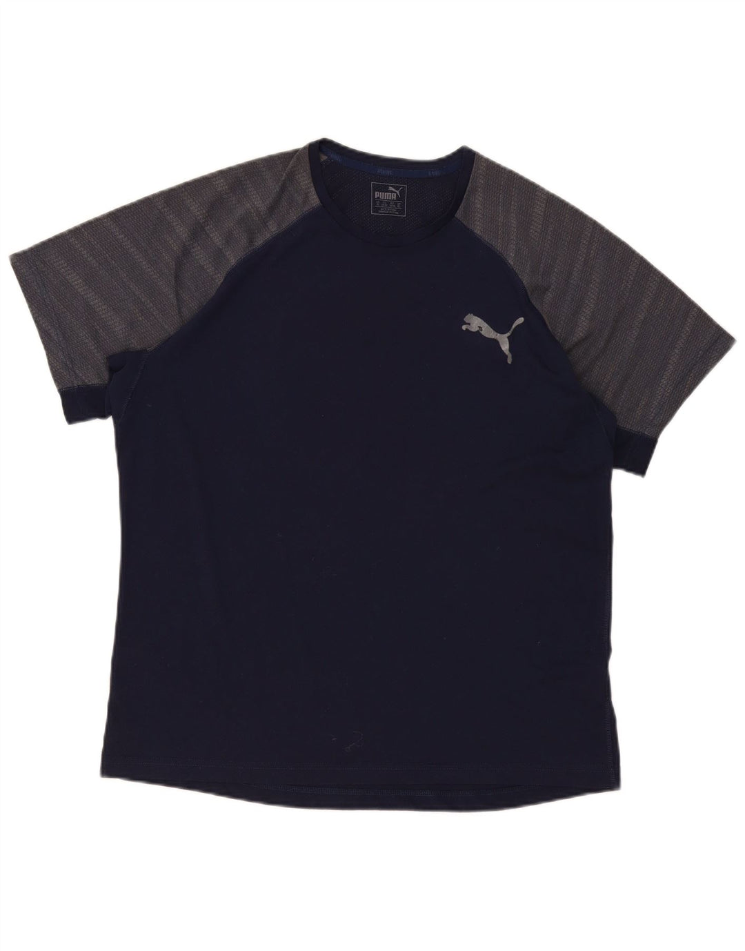 Camiseta masculina Puma Top XL azul marinho colorblock poliéster