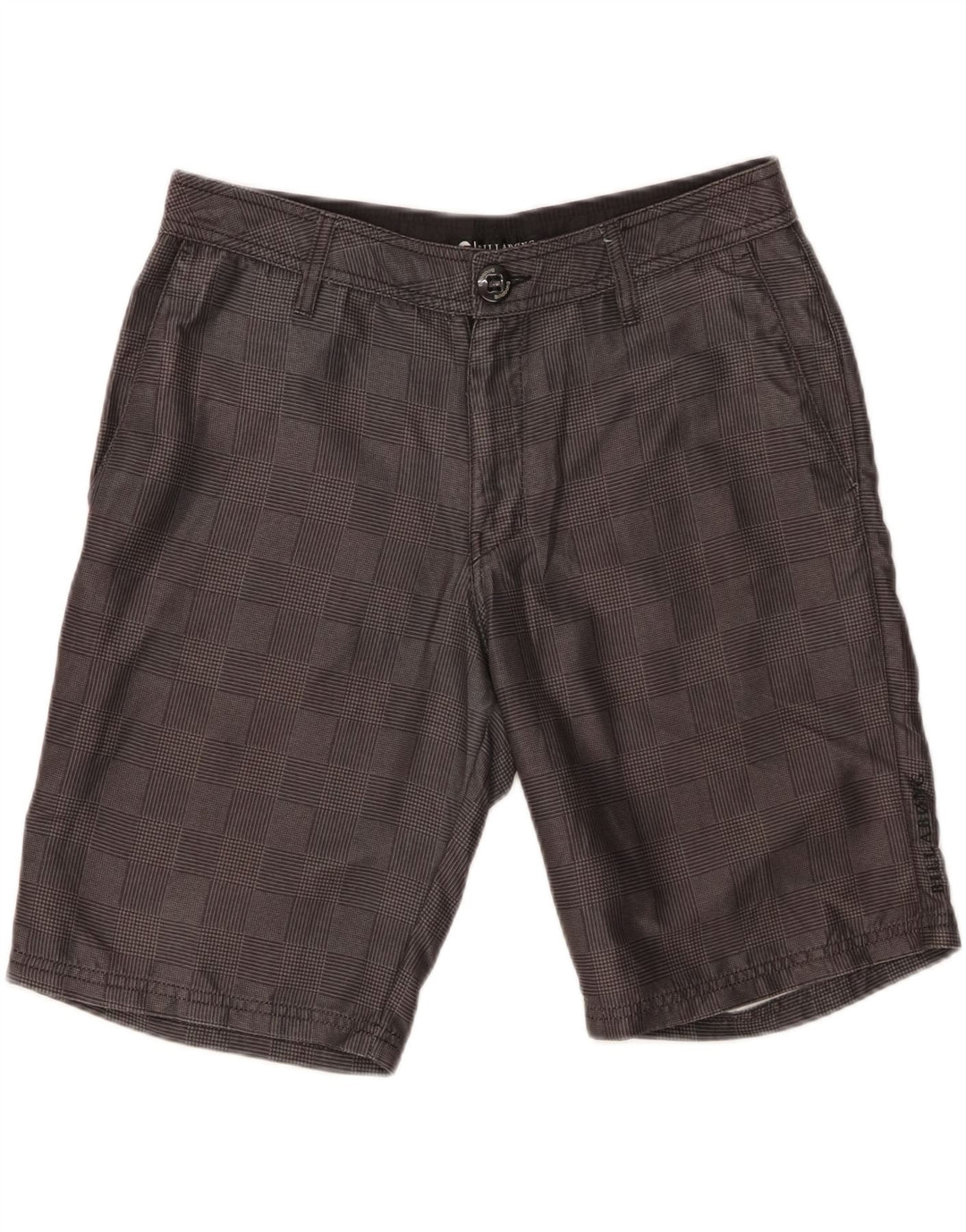 BILLABONG Mens Chino Shorts W32 Poliéster Houndstooth Cinza Médio