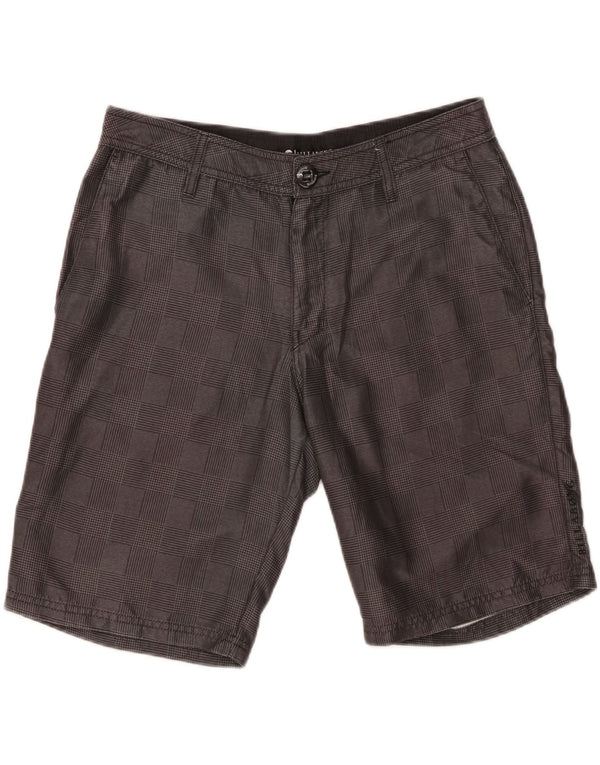 BILLABONG Mens Chino Shorts W32 Poliéster Houndstooth Cinza Médio