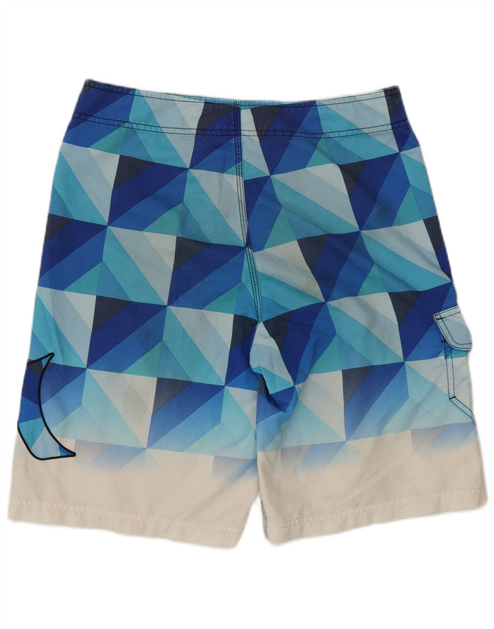 Shorts de natação Hurley masculino gráfico médio azul geométrico