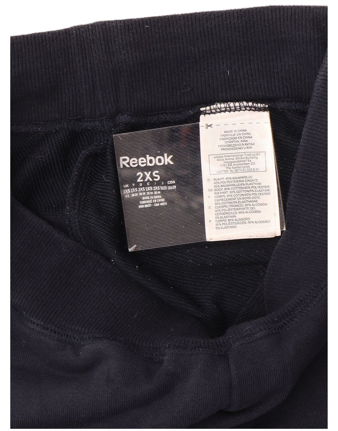 Calça de treino feminina REEBOK Joggers UK 0/2 2XS azul marinho algodão