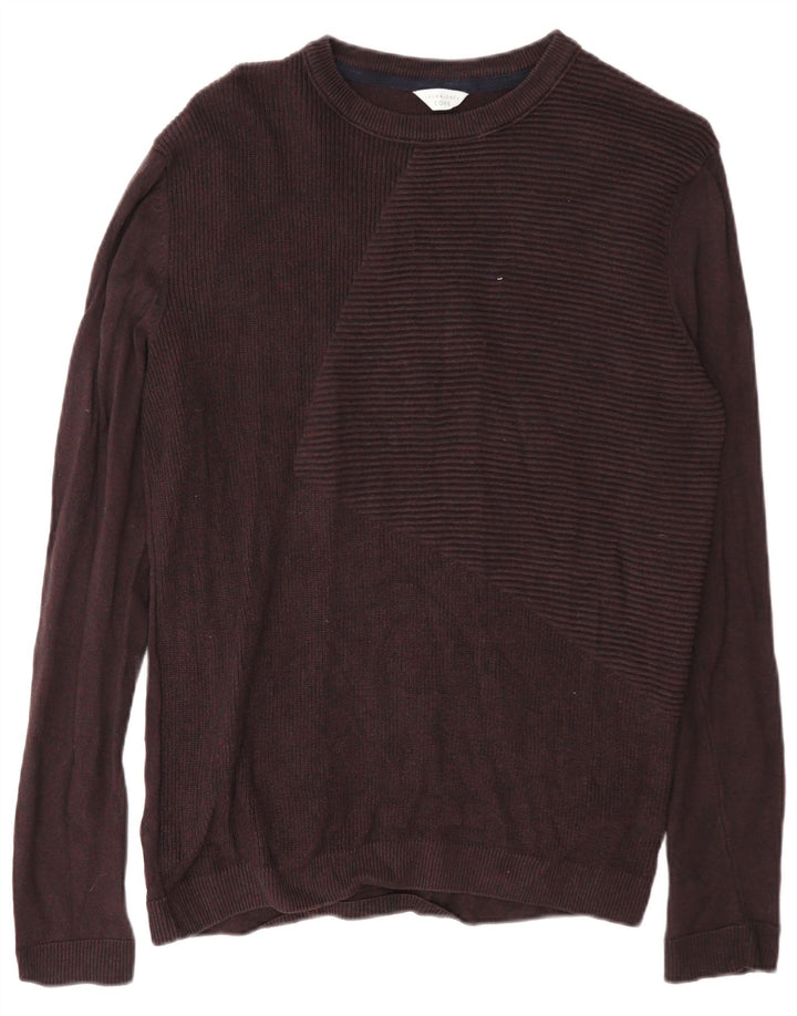 Suéter masculino Jack & Jones Core Regular Fit com gola canoa médio Borgonha