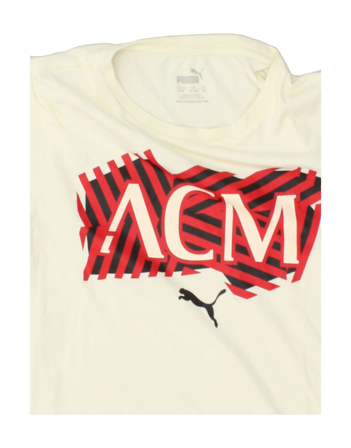 PUMA Boys Graphic T-Shirt Top 13-14 Years White Cotton | Vintage Puma | Thrift | Second-Hand Puma | Used Clothing | Messina Hembry 