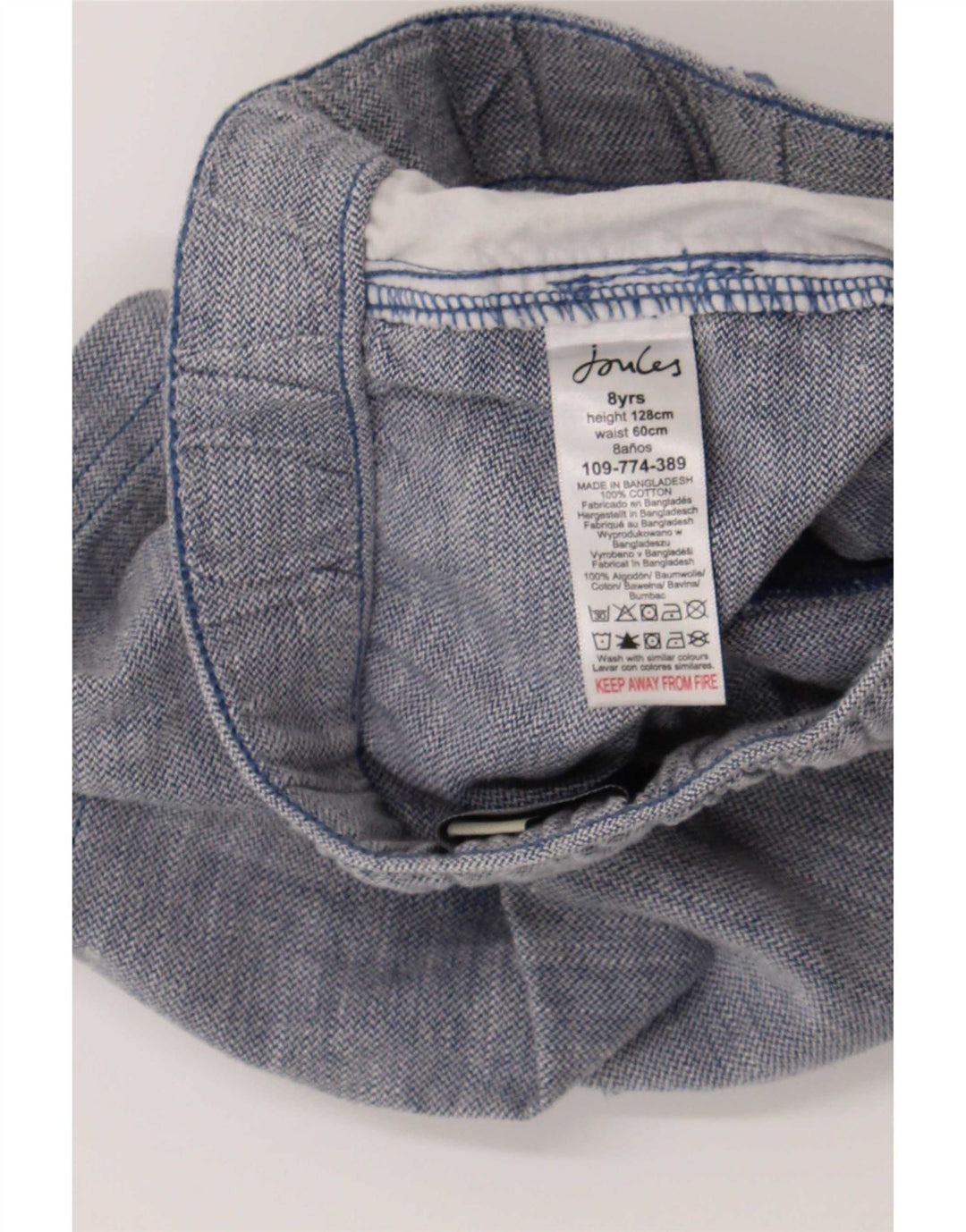 Shorts Chino Joules Boys 7-8 Anos W22 Azul Algodão