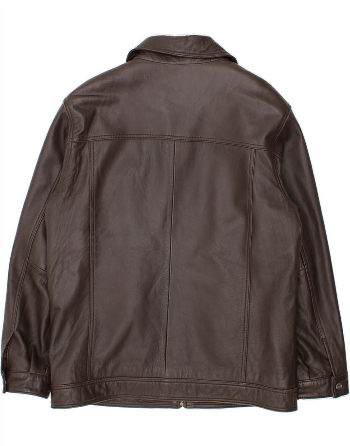 Jaqueta de couro masculina VINTAGE Reino Unido 38 couro marrom médio