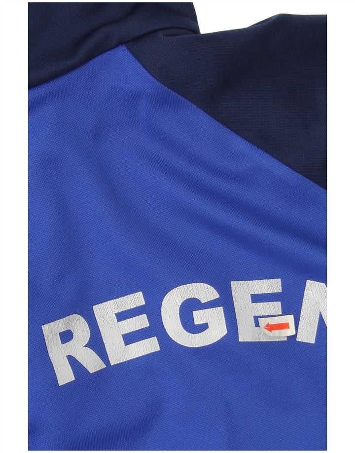 Adidas masculino gráfico zip pescoço pulôver moletom grande bloco colorido azul