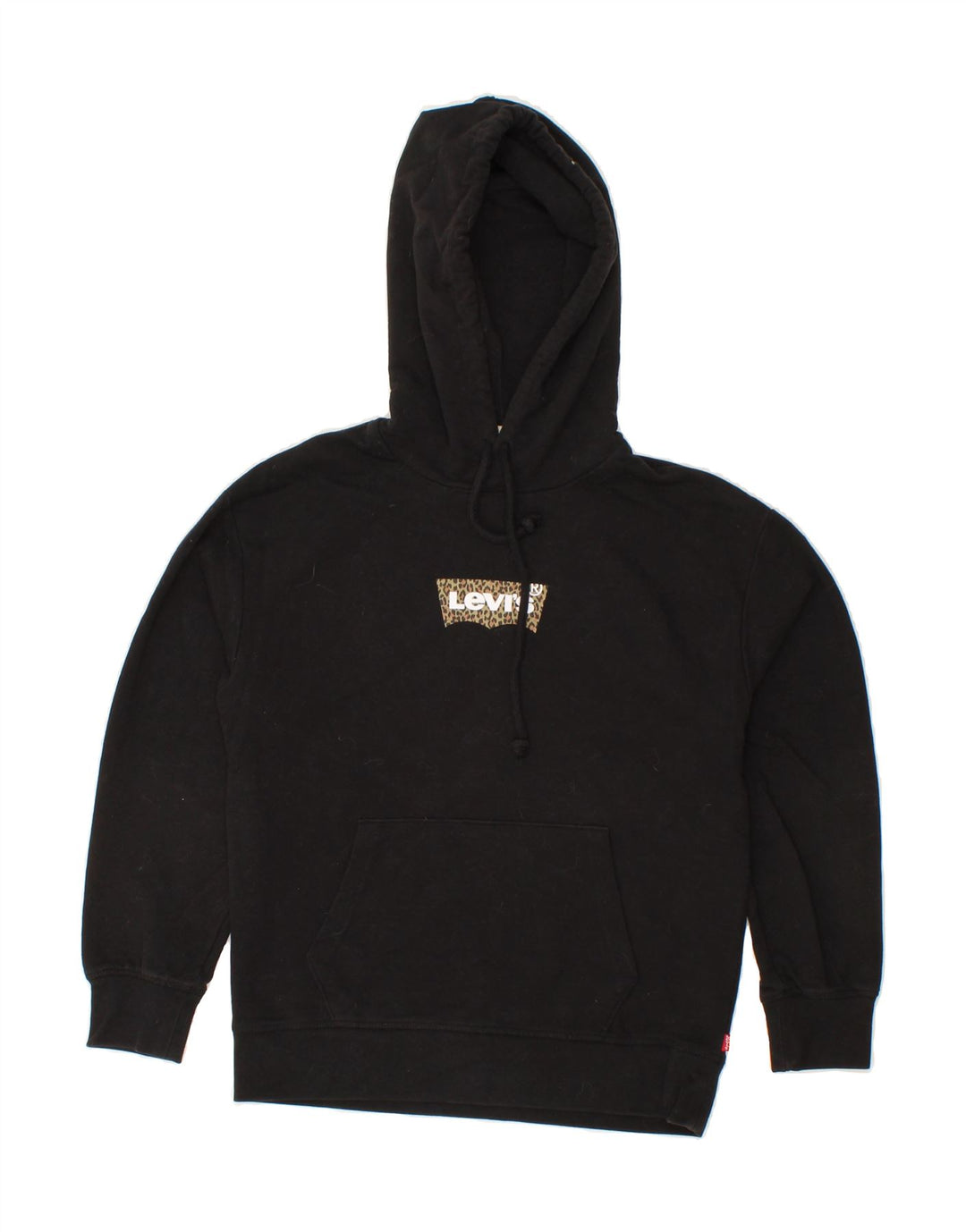 LEVI'S Womens Graphic Hoodie Jumper UK 6 XS Black Cotton Vintage Levi's and Second-Hand Levi's from Messina Hembry 