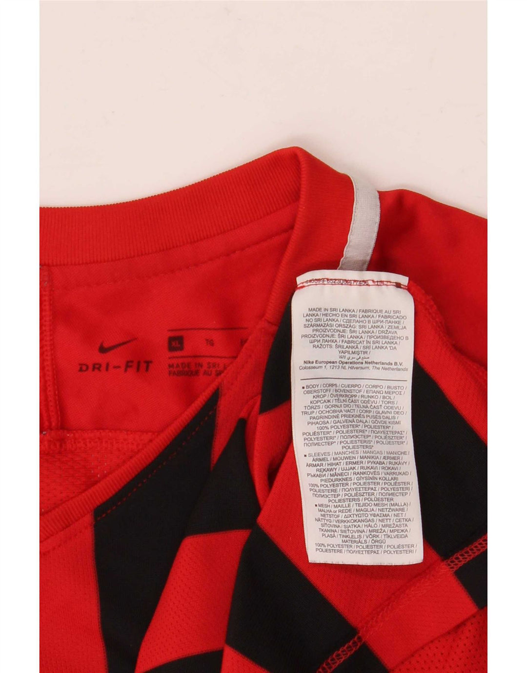 Camiseta masculina Nike Dri Fit Top XL poliéster listrado vermelho