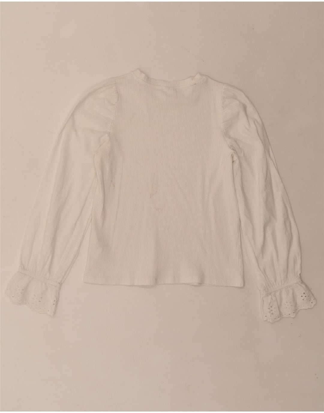 ZARA Top feminino manga comprida 11-12 anos algodão branco