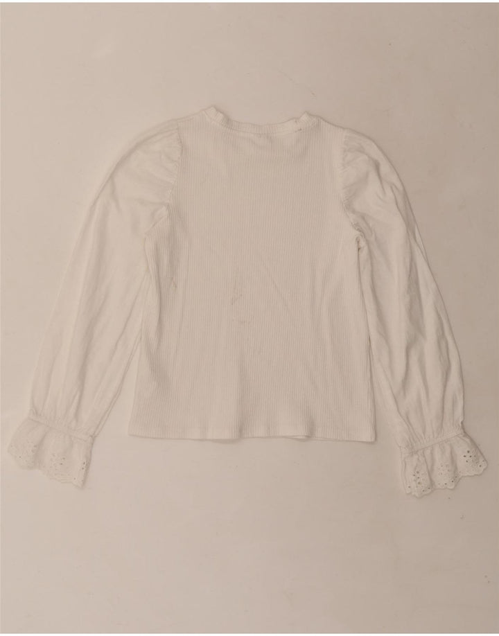 ZARA Top feminino manga comprida 11-12 anos algodão branco