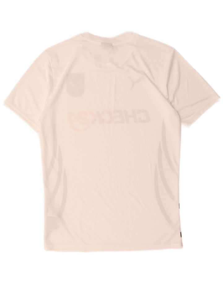 Puma Mens Deutshland Graphic Camiseta Top Pequeno Poliéster Branco