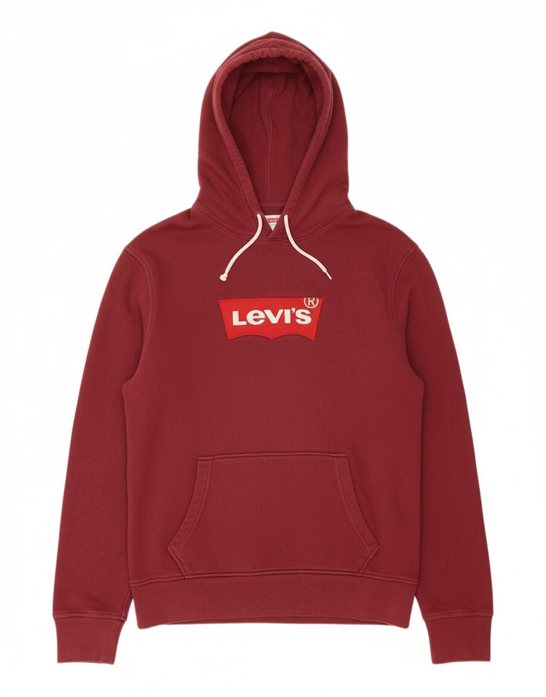 Suéter com capuz gráfico masculino LEVI'S médio algodão Borgonha