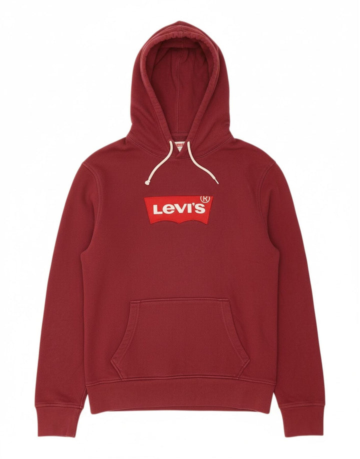 Suéter com capuz gráfico masculino LEVI'S médio algodão Borgonha