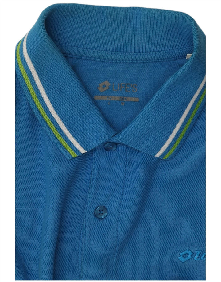 Camisa polo masculina Lotto azul médio