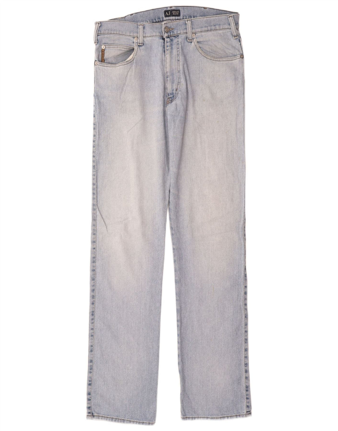 Calça jeans reta feminina Armani W34 L35 azul