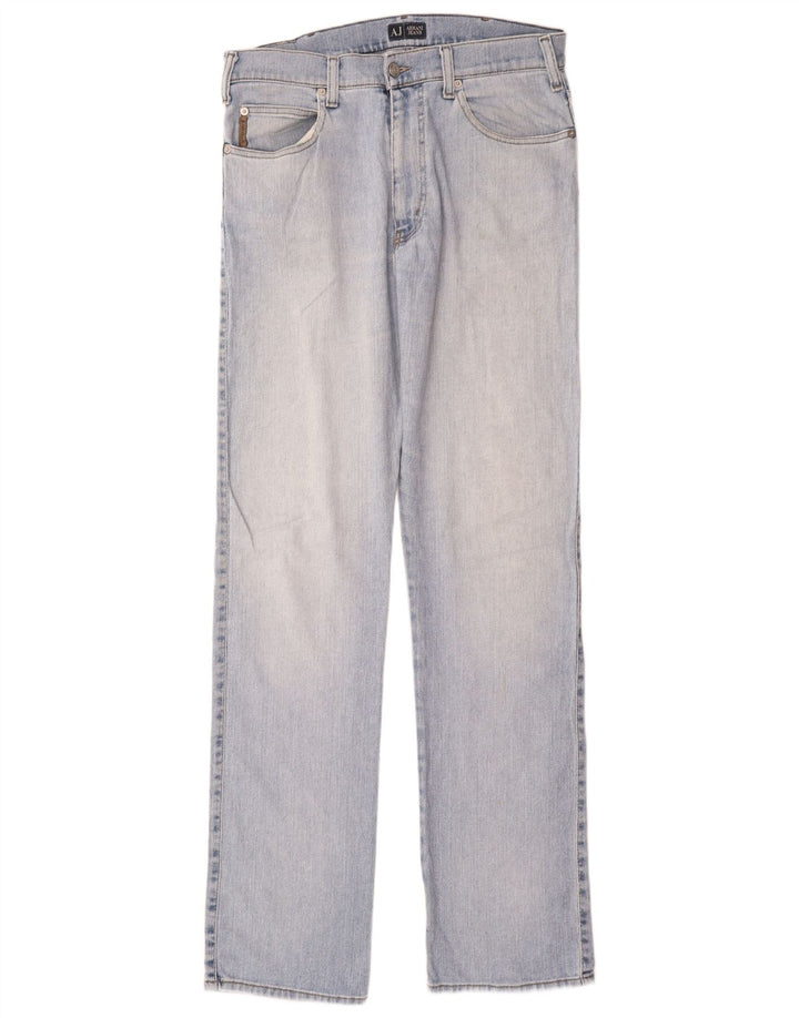 Calça jeans reta feminina Armani W34 L35 azul