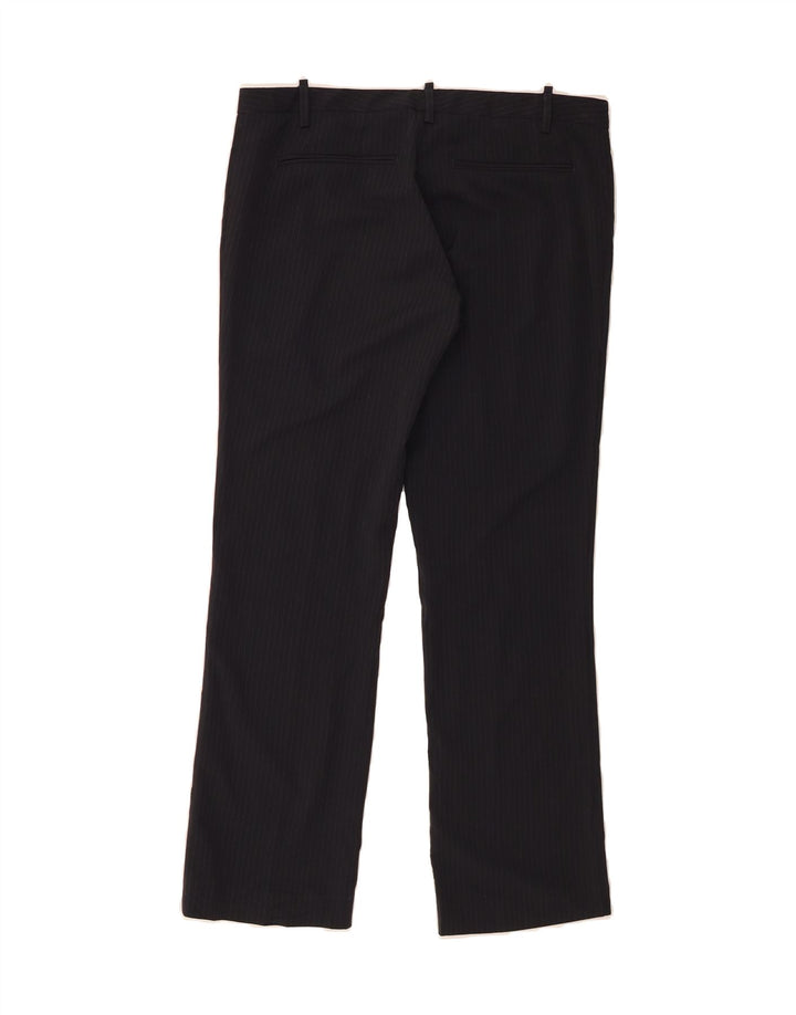 BENETTON Womens Straight Suit Trousers W34 L30 Black Pinstripe Vintage Benetton and Second-Hand Benetton from Messina Hembry 