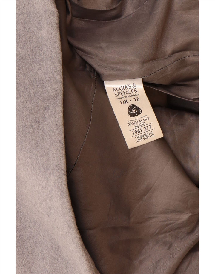 Sobretudo feminino Marks & Spencer UK 12 lã nova cinza médio