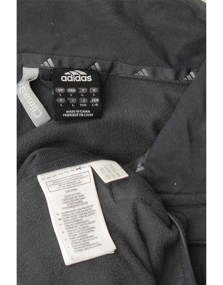 Jaqueta de lã masculina Adidas UK 40 grande poliéster cinza