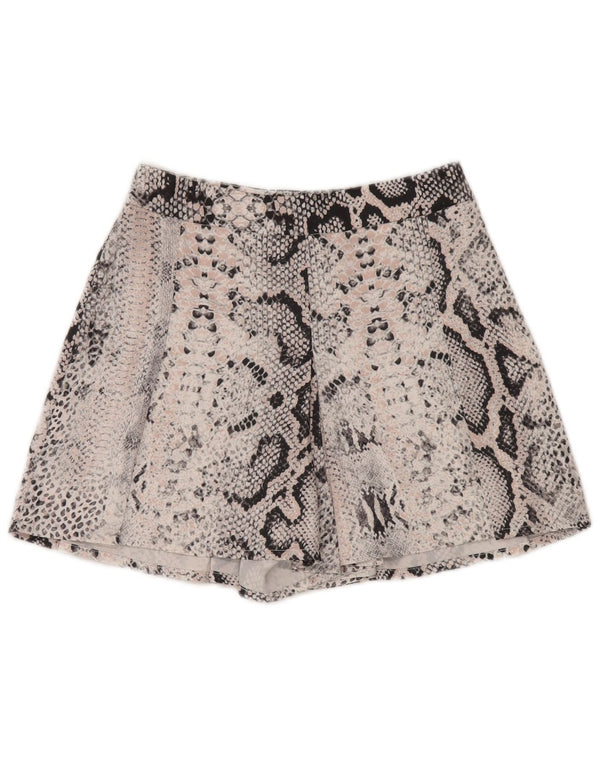 Shorts feminino Karen Millen cintura alta casual UK 6 XS W25 rosa estampa animal