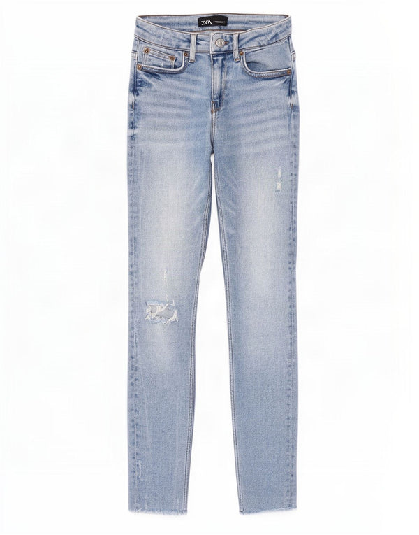Calça jeans skinny feminina Zara EU 36 XS W26 L27 azul algodão