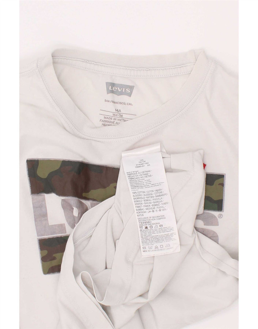 Camiseta Levi's Boys Graphic 13-14 Anos Algodão Branco