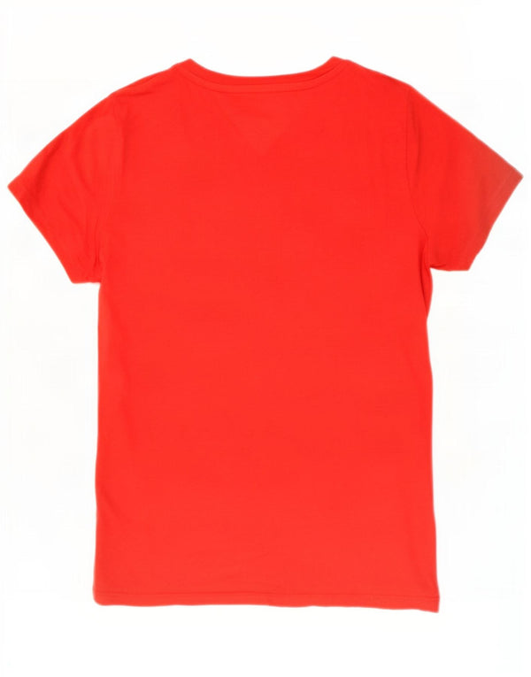 Camiseta feminina Tommy Hilfiger com estampa gráfica UK 12 algodão vermelho médio