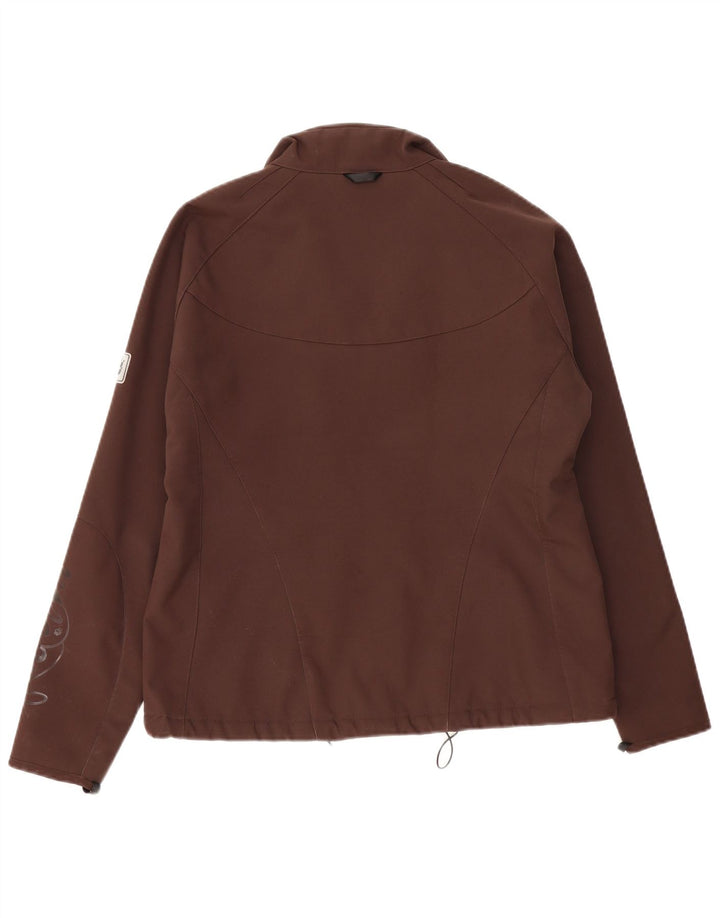 Jaqueta corta-vento feminina Jack Wolfskin UK 16 grande poliéster marrom