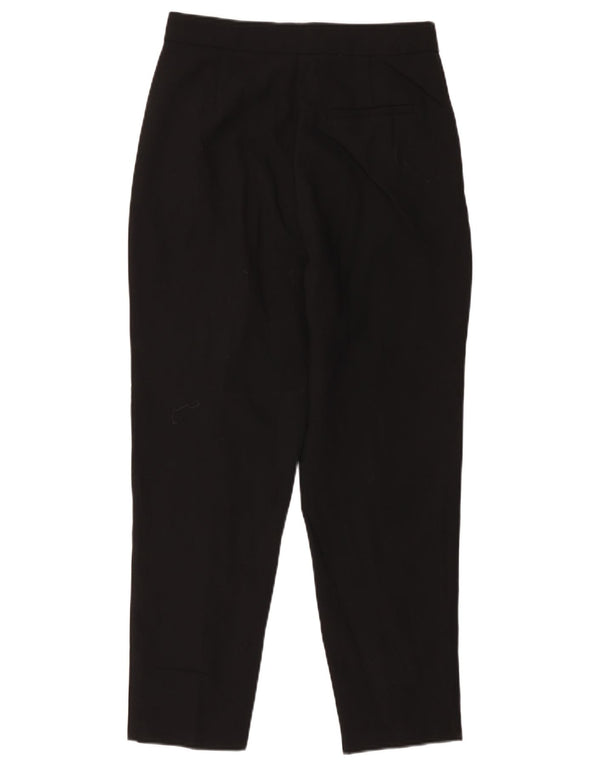 Zara Calça feminina cintura alta cônica média W28 L26 poliéster preto