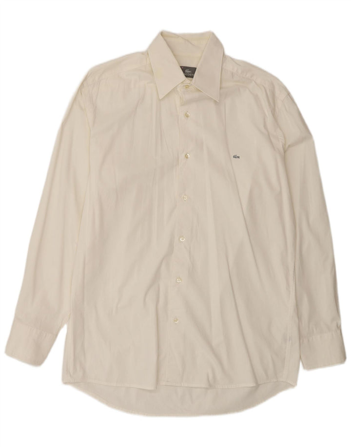 Camisa masculina Lacoste tamanho 41 grande algodão branco