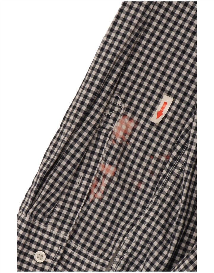 Camisa masculina Timberland Regular Fit grande algodão guingão azul marinho