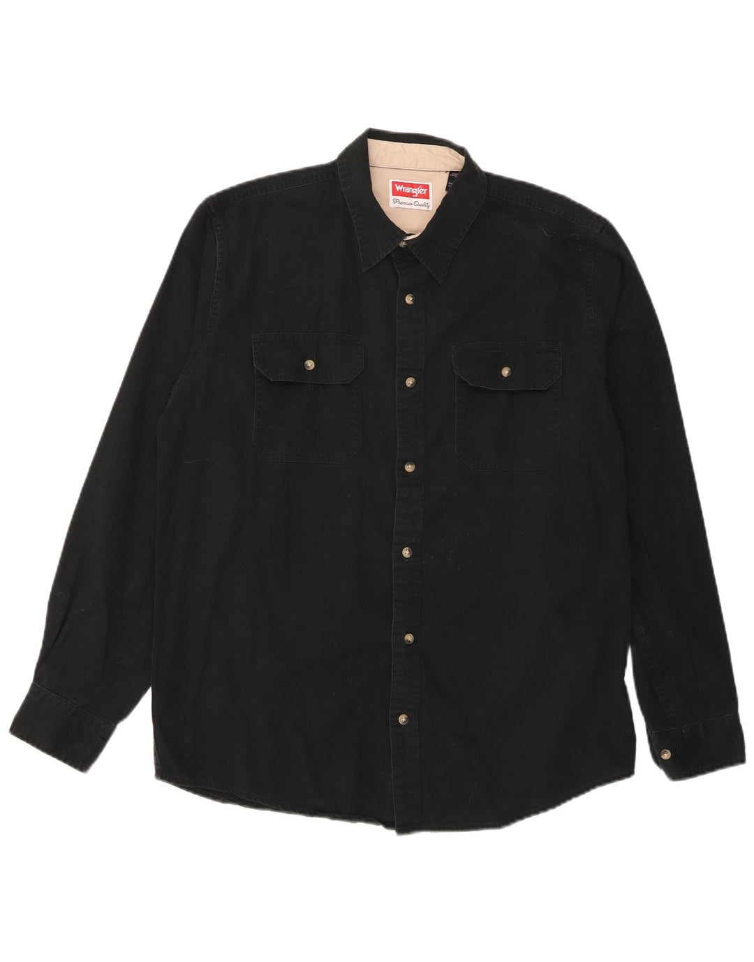 Camisa masculina Wrangler de algodão preto médio