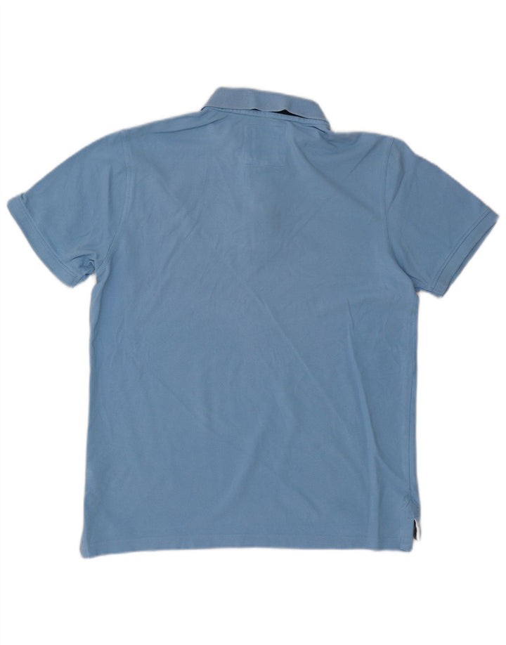 Camisa polo masculina Crew Clothing algodão azul médio