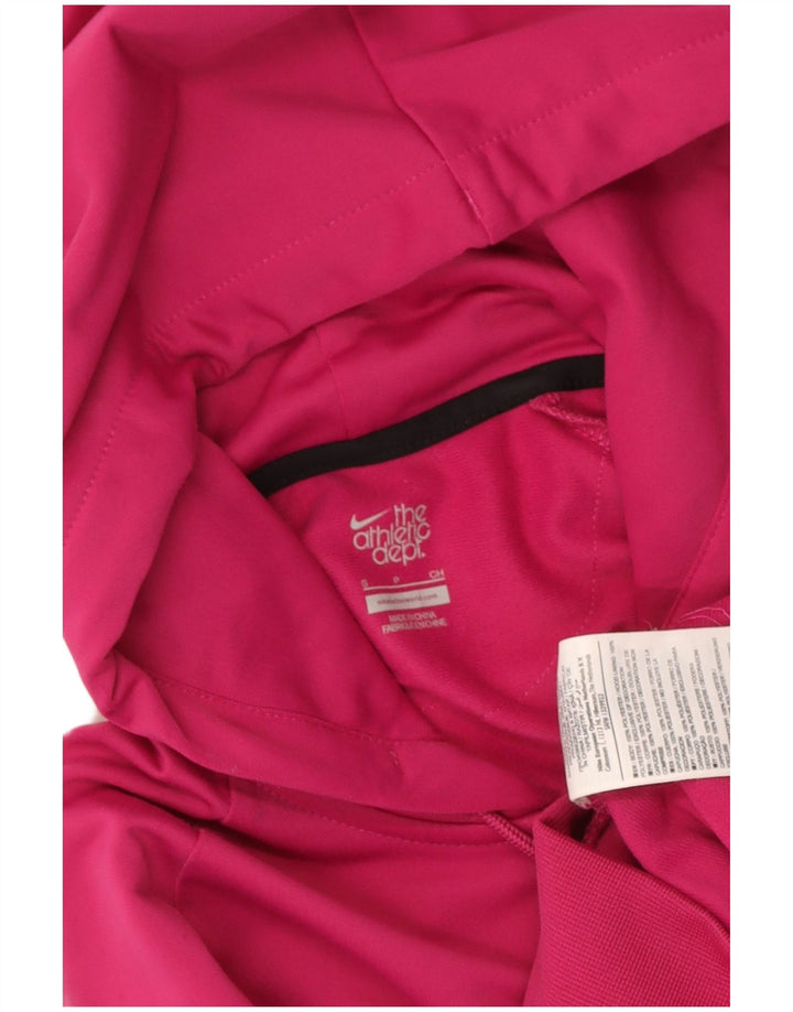 Suéter Nike feminino com capuz e zíper UK 10 pequeno poliéster rosa