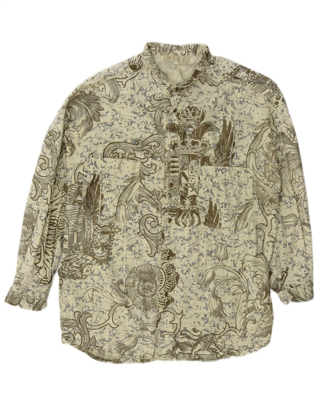 Camisa masculina vintage grande algodão paisley verde