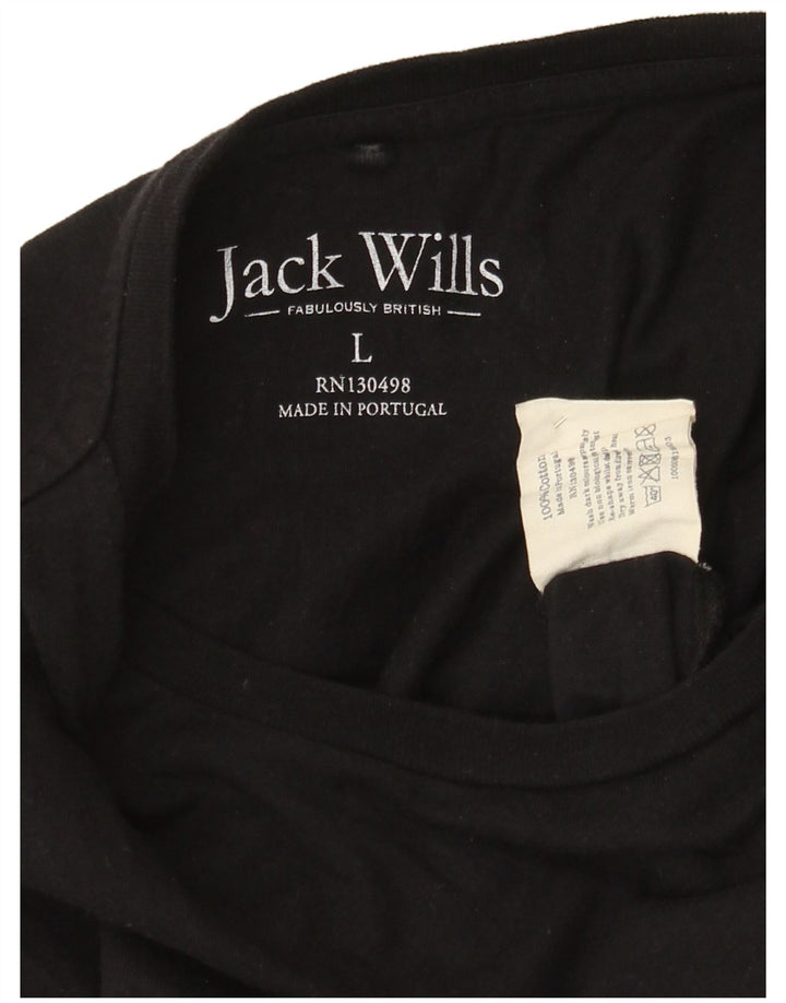 Camiseta masculina Jack Wills grande algodão preto
