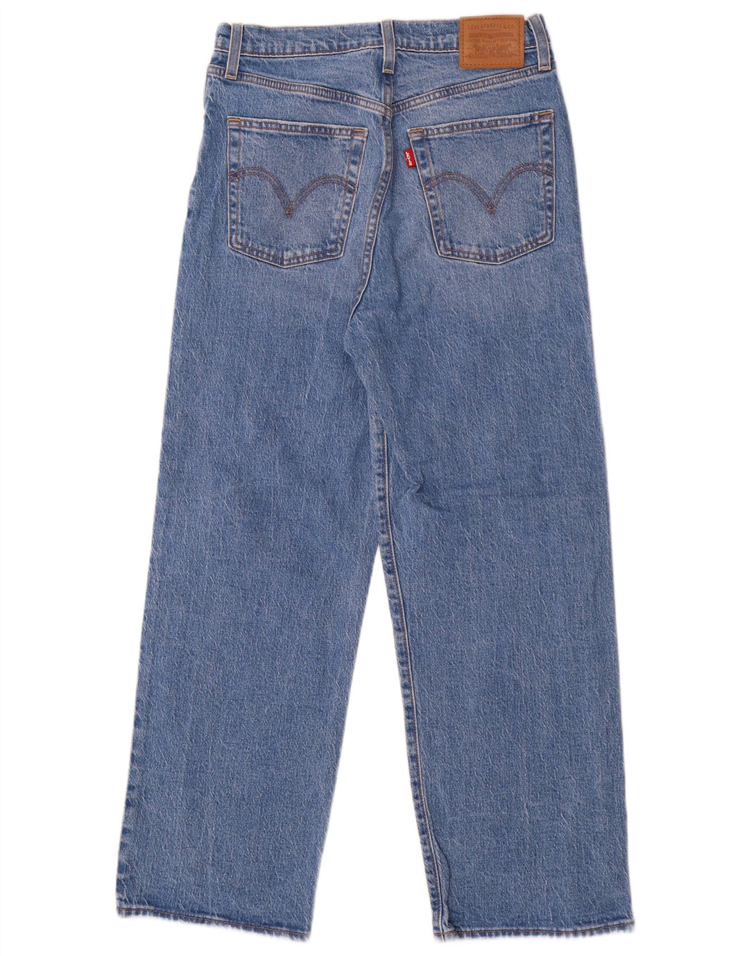 Jeans feminino Levi's Ribcage Straight W28 L27 Azul Algodão
