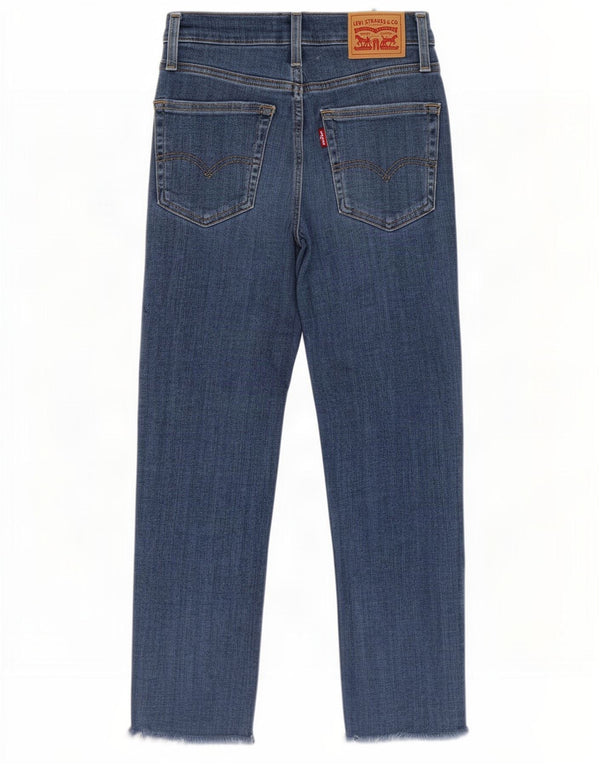 Calça jeans feminina Levi's 724 High Rise Crop Straight W24 L25 Azul Algodão
