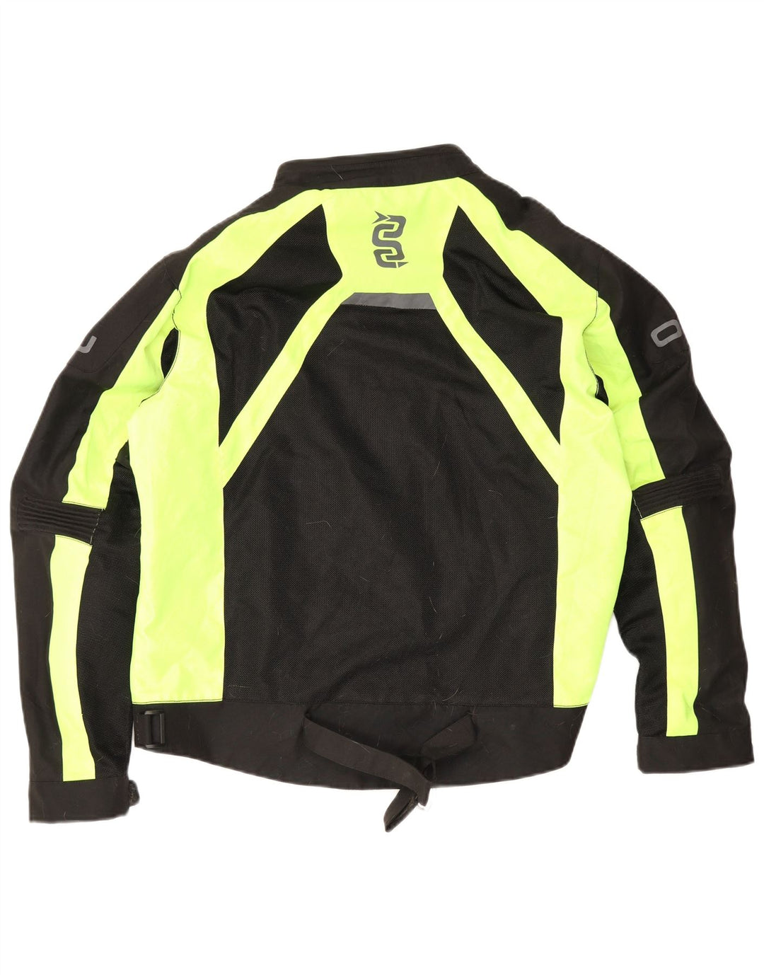 Jaqueta Vintage Mens Racer UK 44 2XL Poliéster Colourblock Preto